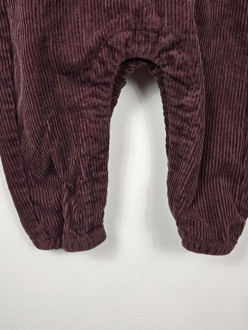 H&M Baby Corduroy Overalls 6-9M Brown Plum Organic Cotton Dungarees